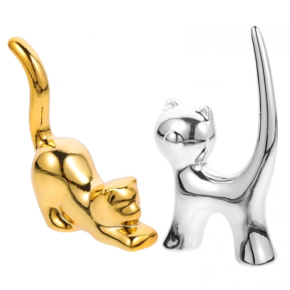 LAMIRO 2Pcs Ceramic Ring Holder Jewelry Ring Holder Home Supplies