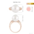 thumbnail image 5 of ANGARA South Sea Cultured Pearl Ring with Pave-Set Diamonds in 14K Rose Gold for Women | June Birthstone, Birthday, Anniversary, Jewelry Gift for Women | Pearl Ring, 5 of 9