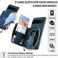 thumbnail image 5 of TECH CIRCLE Wallet Case for Google Pixel 9 Pro XL, PU Leather Flip Folio Adjustable Detachable Crossbody Zipper Purse Case with Card Holder Kickstand for Google Pixel 9 Pro XL 6.8" 2024,Blue, 5 of 10