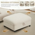 thumbnail image 4 of Muumblus Accent Chair with Storage Ottoman, Indoor Chaise Lounge Armchair with USB & Phone Stand, Beige Chenille, 4 of 11