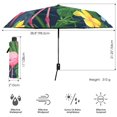 thumbnail image 3 of FORMRS Travel Umbrella Folding Auto Open Close Windproof Rain UV Protection, Pink Flamingo Pattern, 3 of 8