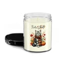 thumbnail image 2 of Hello Fall American Shorthair Scarf Welcome Autumn with Leaves Pumpkins Soy Wax Candle Cat Lover Kitten Owner Gifts 16oz White Vanilla Candle - 00011, 2 of 5