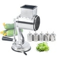 thumbnail image 6 of Modern Silver Stainless Steel Rotary Grater with 5 Different Blades for Home Kitchens, Cafeterias, Restaurants, Hotels, and Other Places., 6 of 20