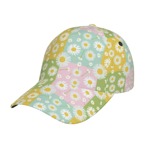 Balery Baseball Cap Adjustable Size for Running Workouts and Outdoor Activities All Seasons Dad Hat(Daisies Flowers)