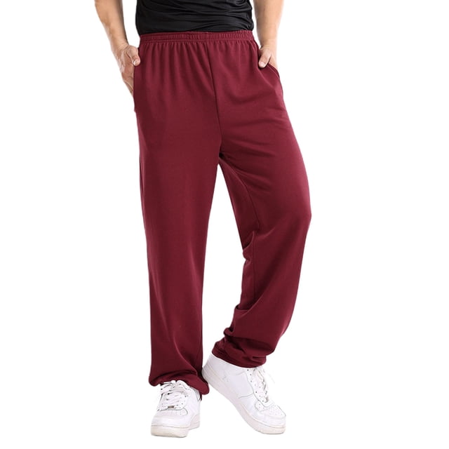 xiaxaixu Men Autumn Casual Sweatpants, Solid Color Loose Trousers with Pockets