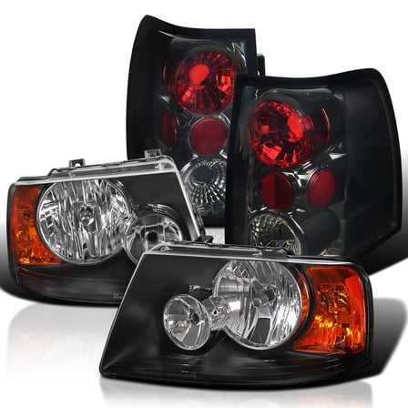 Spec-D Tuning for Ford Expedition Black Headlights   Smoked Rear Brake Tail Lights