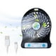 thumbnail image 2 of Ventilador de mesa pequeño portátil, ventilador de nieve con linterna LED, luz indicadora de tres velocidades, ventilador USB con batería recargable de 1200mAh, para oficina, dormitorio, ventilador de, 2 of 9