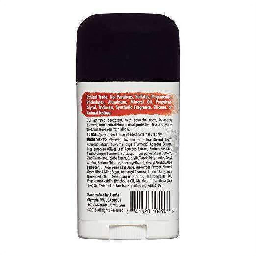 Aromaofleaves Alaffia, Neem Turmeric Deodorant, Lemongrass & Charcoal 2.65 oz