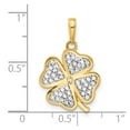 thumbnail image 2 of 15.7mm 14k and White Rhodium Polished And Sparkle-Cut 4-leaf Clover Pendant Necklace Pendant for Women, 2 of 2