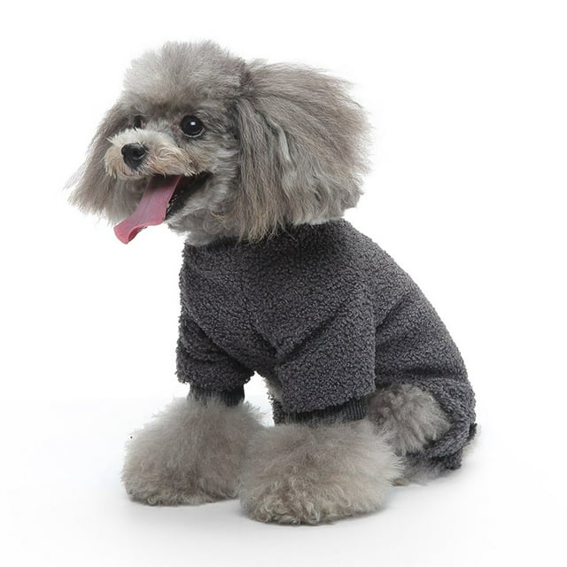 Vêtements d'Hiver pour Animaux de Compagnie Pyjama Chat Onesies Combinaisons Chiot Tenues Velours Épais
