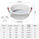 thumbnail image 3 of Lámpara de techo LED regulable antideslumbrante, foco LED de 3 W, 5 W, 7 W, 10 W, 12 W y 15 W, iluminación de fondo para interiores, CA 220 V, 110 V, 3 of 5