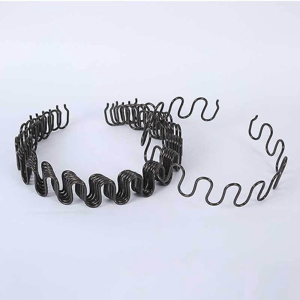 1 pieza de resorte para sofá, resorte de tensión serpentina, resorte de arco, resorte plano, gancho de equilibrio, hebilla, clip de resorte, reparación de sofá elástico (55 cm + 2 clips + 6 clavos)