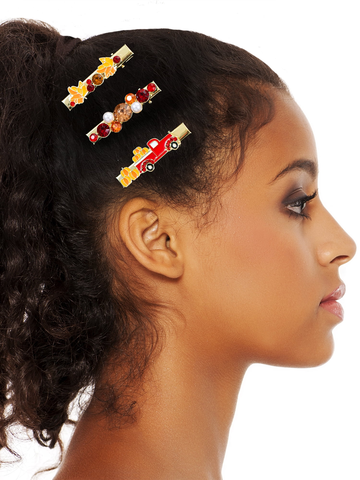 Packed Party Pumpkin Patch Hair Clip Set, Female, 3 Pieces