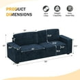 thumbnail image 2 of Techmilly Couches for Living Room, Oversized Sofa with Deep Seat, Chenille Comfy Lounge with Removable Cover,All Ages, Blue, 2 of 9