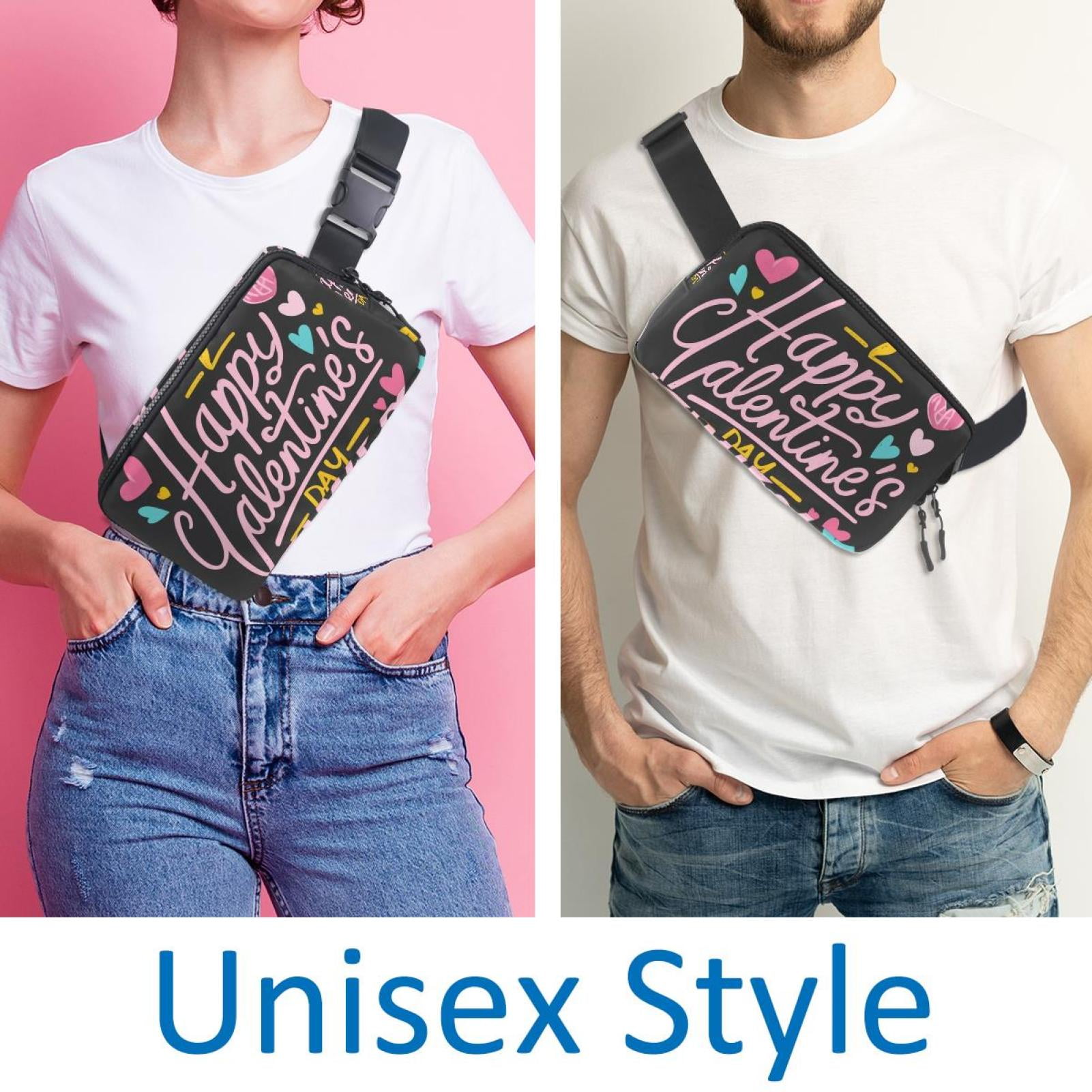 Valentine's Day Lightweight Adjustable Waist Bag Fanny Pack with Extension Strap - Unisex Fitness Running Belt