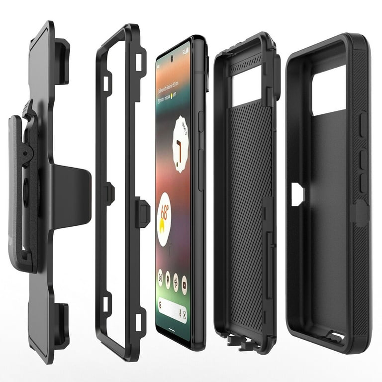 Google Pixel 6A 5G Heavy Duty Case with Kickstand, Belt