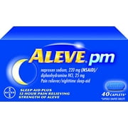 6 Pack Aleve PM Pain Reliever Nighttime Sleep-Aid 40 Caplets Each