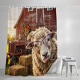 thumbnail image 4 of Farm Sheep Extra Long Shower Curtain Set, Waterproof Shower Curtains for Bathroom, Farmhouse Barn Funny Animals Butterfly Washable Fabric Bath Curtain for Bathtub Decoration with Hooks 72x96 Inches, 4 of 9