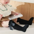 thumbnail image 5 of NAISIBABY Toddler Girls Socks, Cute Bow Cotton Stretch Mid Tube Socks Kids Uniform Long Socks Black 2T, 5 of 5