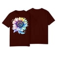thumbnail image 2 of NAMTYQX Women's Blouses Stylish Short Sleeve Oversized Stretch mit Print Print Baggy Cool Crewneck Trendy Tops for Women 2025 Deep Red Size S, 2 of 3