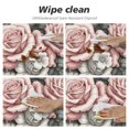 thumbnail image 4 of WERPE Washable Round Tablecloth for Home Kitchen Outdoor Decoration Pink Gray Floral Flower Rose Super Soft White, 4 of 7