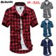 thumbnail image 4 of Txlixc Camisa de manga corta a cuadros para hombres Txlixc moda, 4 of 4