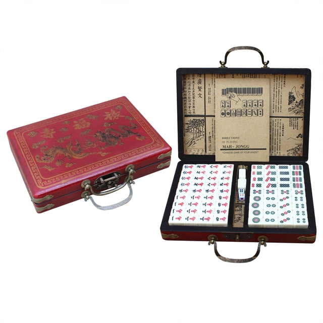 Mah-jong Chinese Numbered Mahjong Set 144 Tiles Mah-Jong Set Portable Chinese Toy with Box