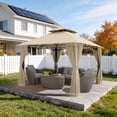 thumbnail image 5 of LazySunsets 10'x 10' Patio Gazebo Double Roof Protection All-Weather Outdoor Shelter Features Insect Screens for Backyard, Lawn, (Beige), 5 of 9
