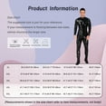 thumbnail image 6 of vastwit Men's Wet Look Long Sleeves Catsuit Bodysuits Zipper Full Body Jumpsuit Clubwear Black 5XL, 6 of 6