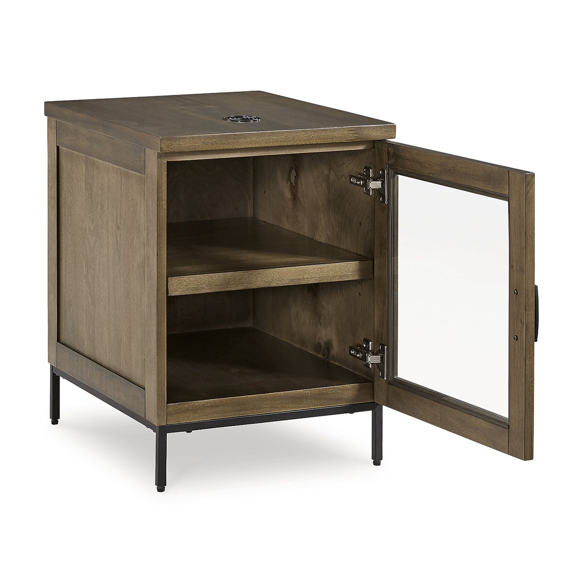 Signature Design by Ashley Torlanta Chairside End Table with Wireless Charging, Brown