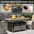 thumbnail image 3 of MEISSALIVVE 8 Pieces Outdoor Patio Furniture Set, Wicker Sectional Furniture Set with Dining Table,2 Swivel Chair & 2 Single Chair, 2 Ottomans (Gray), 3 of 9