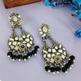 thumbnail image 2 of Efulgenz Crystal CZ Rhinestone Boho Earrings Geometric Round Dangle Statement Earring Set for Women , Black, 2 of 6