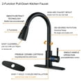thumbnail image 6 of WOWOW Pull Down Kitchen Sink Faucet with Sprayer Stainless Steel Black 1 Handle Kitchen Faucets, 6 of 7