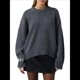 thumbnail image 1 of Suéter de Mujer, Cuello Redondo, Larga, Holgado, Tejido Suave, Dobladillo Acanalado, para Otoño e Invierno. Gris Oscuro Talla Única, 1 of 10