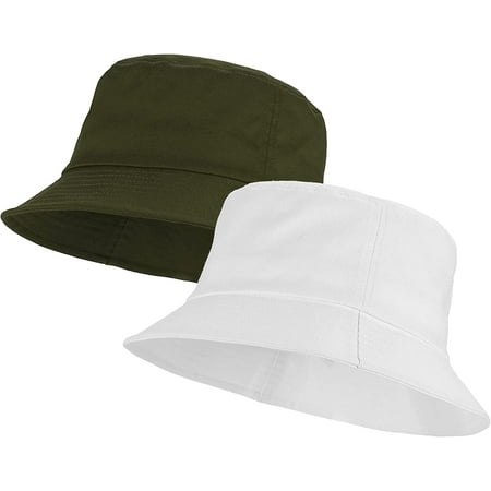 EAYY Unisex 2 Pack 100% Cotton Bucket Hat Packable Sun Hat for Men Women
