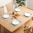 thumbnail image 3 of Round Placemats Set of 6 Plastic Placemats for Dining Table Decor Indoor Outdoor Washable Kitchen Table Mat Wipe Clean Light Gray 15x15inch, 3 of 6