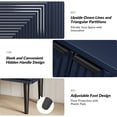 thumbnail image 5 of Tina's Home 35" Tall Navy 2-Door Accent Cabinet with Linear Groove Design, Wood Legs, Storage Cabinet for Bedroom, Living Room, Bathroom or Entryway, 5 of 8