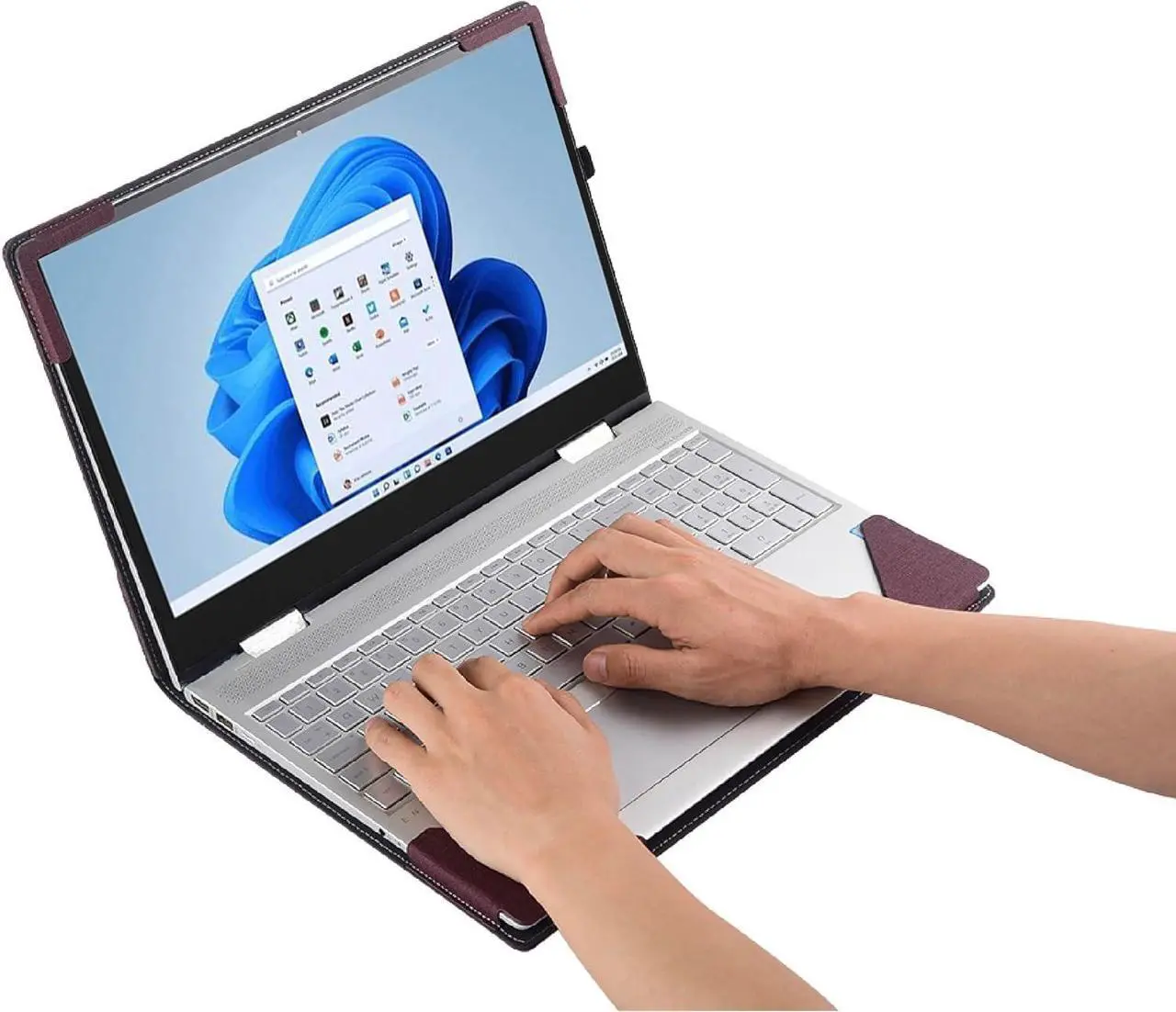 Laptop Case Cover for HP 250 15.6 inch G10 & for HP 255 15.6'' G10 / HP 256 15.6 inch G10 Sleeve,Detachable PU Leather Notebook PC Protective Bag Accessories