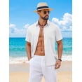 thumbnail image 4 of COOFANDY Beach Shirts for Men Linen Button Down Shirts Lightweight Summer Vacation Shirt, 4 of 6