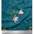 thumbnail image 1 of Soimoi Cotton Duck Fabric Animal Skin,Leaves & Pink Flower Printed Craft Fabric by the Yard 56 Inch Wide, 1 of 1