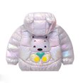thumbnail image 3 of Kids Baby Boys Girls Winter Down Coats Cute Bear Ear Hooded Jacket Warm Snowsuit Lightweight Puffer Padded Jacket Winter Clothes 3-4 Years, 3 of 4