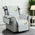 thumbnail image 2 of TSOVTHRID Floral Patchwork Gray Recliner Sofa Slipcover with Storage Pocket, Easy to Install Soft Reclining Chair Couch Cover, Furniture Protector Cover for Pet Living Room, 2 of 7
