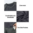 thumbnail image 4 of Pdbokew Mens Pajamas Set Lightweight Summer Pjs Sleepwear Soft Comfy Short Sleeve Loungewear Dark Gray with Carbon gray L, 4 of 6