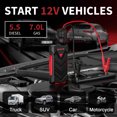 thumbnail image 2 of NEXPOW Car Battery Jump Starter, 12V Car Jump Pack with Smart with Jumper Cable, Battery Booster (up to 7L Gas or 5.5L Diesel Engine) W/ USB Quick Charge, Built-in LED Light, 2 of 8