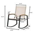 thumbnail image 7 of 3 Piece Outdoor Patio Furniture Set, Rocking Bistro Set, Textilene Fabric Patio Furniture Set, Front Porch Rocker Chairs Conversation Set with Glass Coffee Table for Lawn, Garden, Balcony, Poolsid, 7 of 7