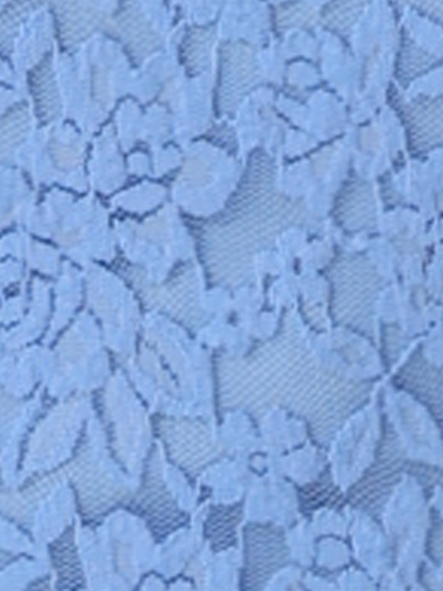 DARING DIVA Lace Floral Crochet Round Neck Peplum Blouse XS Sky Blue