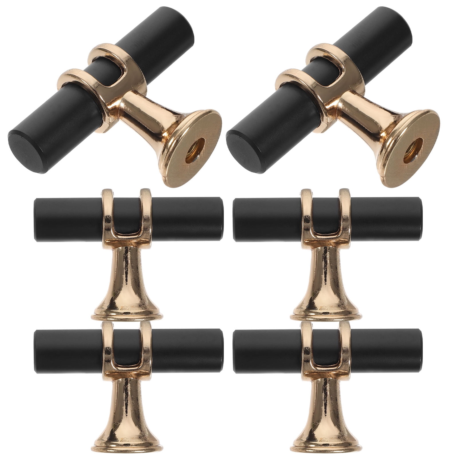 WEAVILUX kitchen cabinet knobs 10pcs Zinc Alloy Pulls Black Furniture Handle