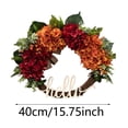 thumbnail image 3 of Corona otoñal para la puerta principal Corona de hortensias Corona otoñal Hello Werath Corona para Acción de Gracias Decoración otoñal para la puerta principal, 3 of 6