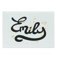 thumbnail image 1 of Emily Cutting Board, Hand Drawn Monochrome Cursive Font Modern Calligraphic Signature Design, Decorative Tempered Glass Cutting and Serving Board, Large Size, Mustard Black and White, by Ambesonne, 1 of 1