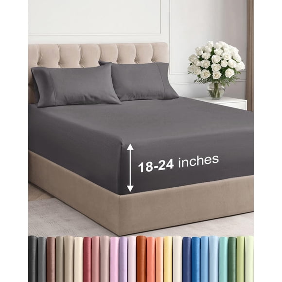 Extra Deep Pocket Queen Sheets - 4 Piece Breathable & Cooling Bed Sheets - Hotel Luxury Bed Sheet Set - Soft, Wrinkle Free & Comf